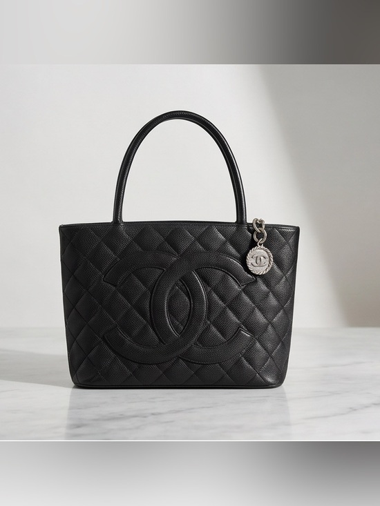 CHANEL Handbags - Chanel Black Caviar Medallion Tote Bag Leather